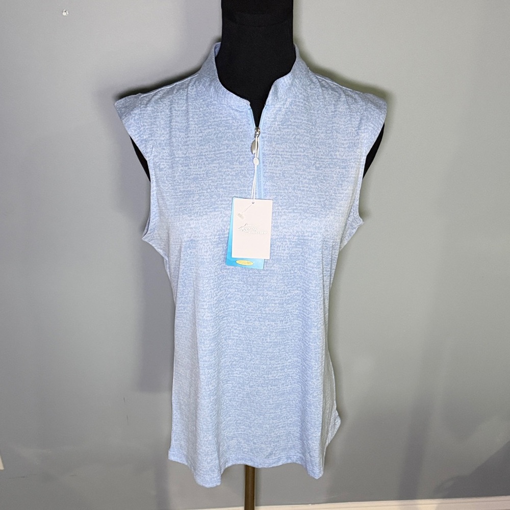 Greg Norman Collection Play Dry Sky Blue Golf Shirt
